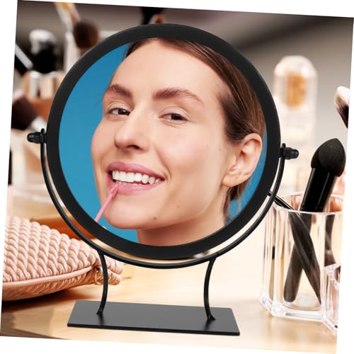 Espejo de maquillaje de escritorio FOMIYES marco de hierro miniatura 4