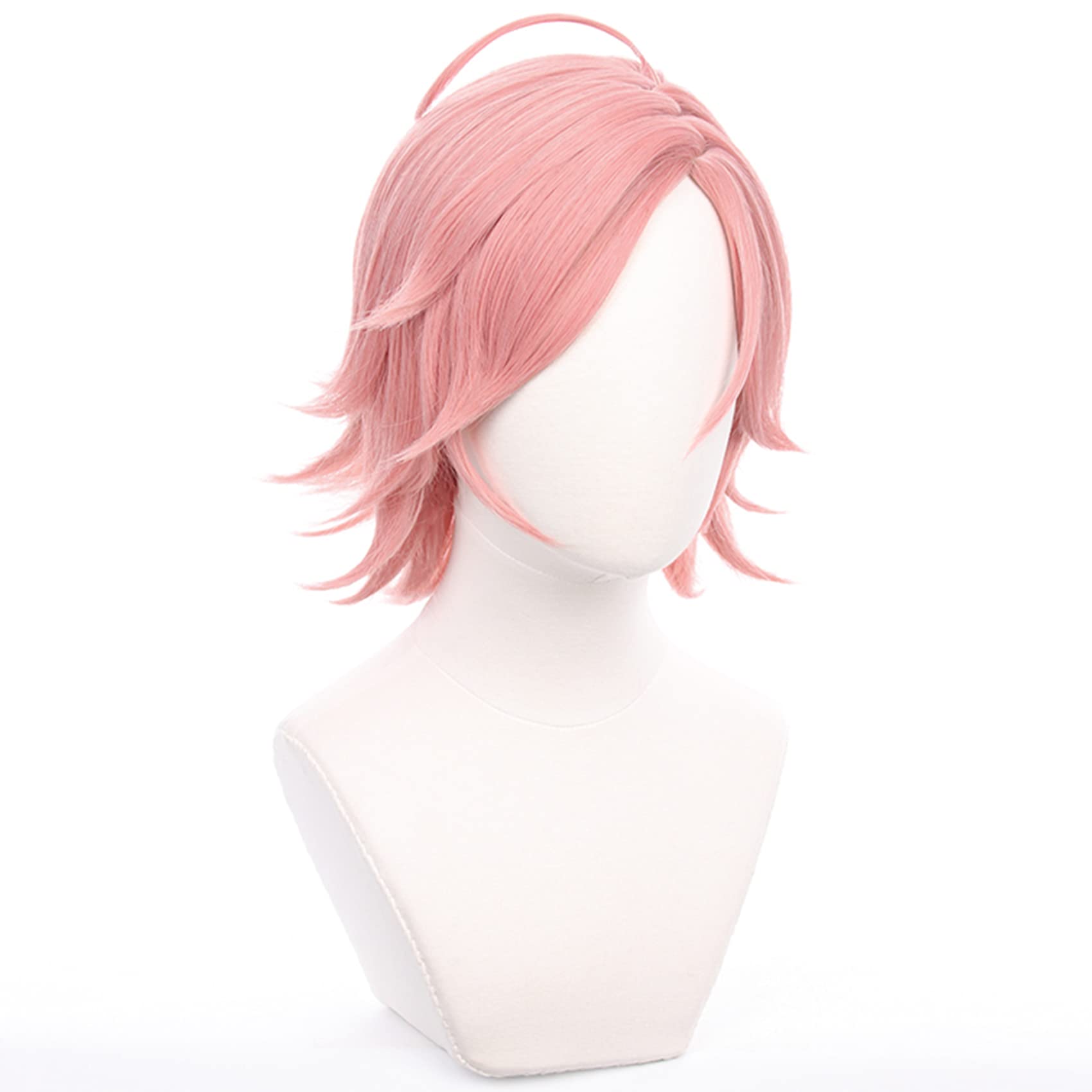 Pink Short Wave Wig with Heat Resistant Fiber Synthetic for Women Men Halloween Chiristmas Comic Con Replacement Wigs - Image 3