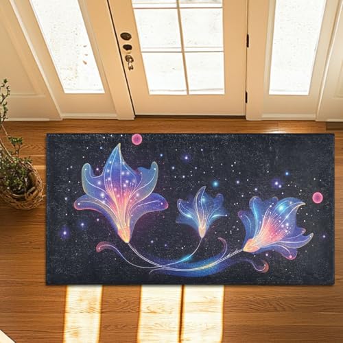 Door Mat Indoor Entrance, Super Absorbent Microfiber Door Mat, Non-Slip Washable Pet Rug, Entryway Carpet, Flower (45) Machine Washable Outdoor mat, 20