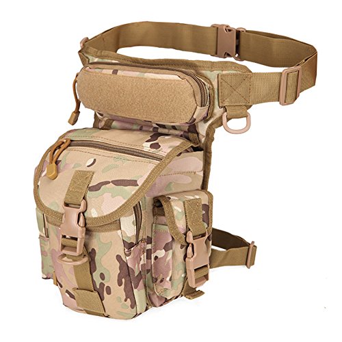 Woopower - Bolsa multiusos para motocicleta, impermeable, táctica, bolsa de muslo militar, riñonera, riñonera militar, riñonera táctica, bolsa para hombres, camouflage
