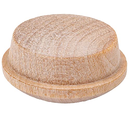 Image of Mushroom Birch Screw Hole Button Plugs | 3 /4 inch Diameter | Pack of 50 Approx. | Wood Turned End Grain Round Mushroom Head with Shoulders | UA-053-BW