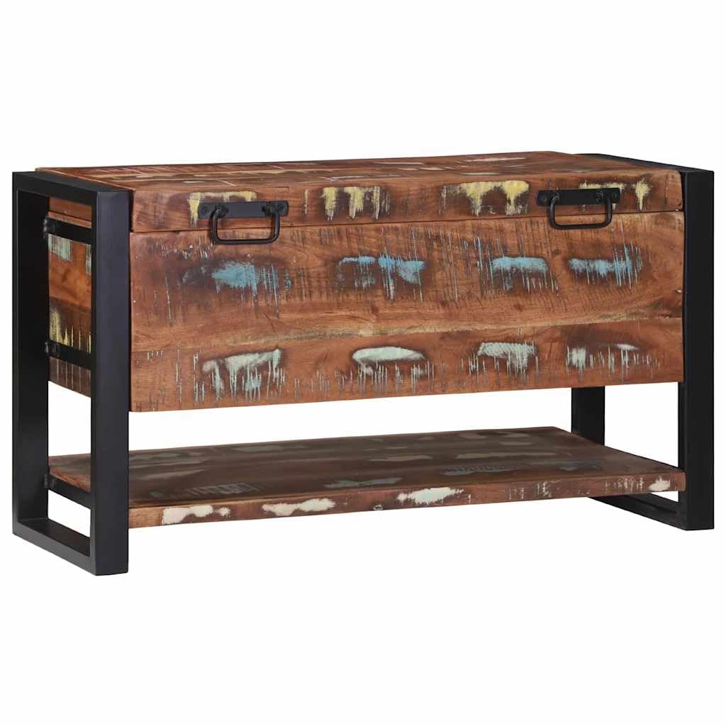 Baúl de madera maciza de 80 x 35 x 45 cm