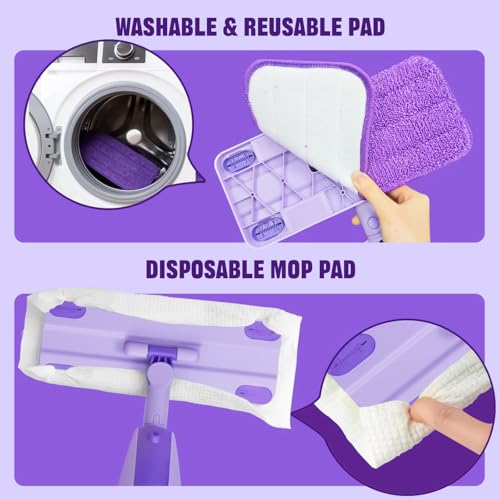 Kids Spray Mop, Educational & Fun Montessori Toddler Cleaning Toy Set, Real Working Mini Mop with Sprayer & Washable Pads, Pretend Play Housekeeping Toy for 3+ Years Old, Gift for Girls & Boys - Thumbnail 5