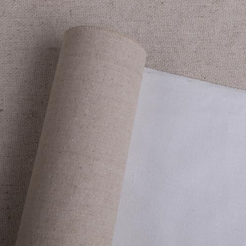 Leinwand auf Rolle grundiert 10M Leinen -400 g/m² Leinen Maltuch Breite 108 cm Länge 10M