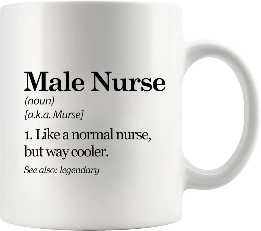 IKJHG Male Nurse Definition Mug Murse Like A Normal Nurse But Way Cooler Coffee Mug Nurse Gifts to Boyfriend Husband Brother Dad from Girlfriend Wife Sister Mom Nursing Student Gifts 11 Oz White