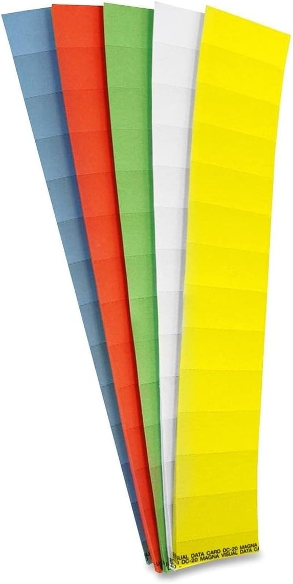 Magna Visual 13/16 x 2 Data Cards 1000 Pack fits 1 x 2 Data Card Holders (Mixed)