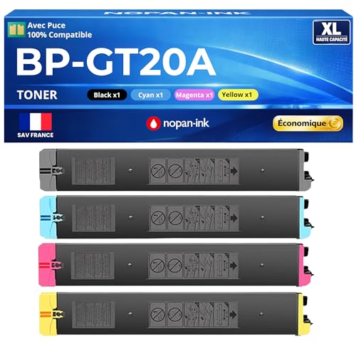 Toner BPGT20BA compatible Sharp 22 10 20 25 pack 4 couleurs haute capacité 18000p