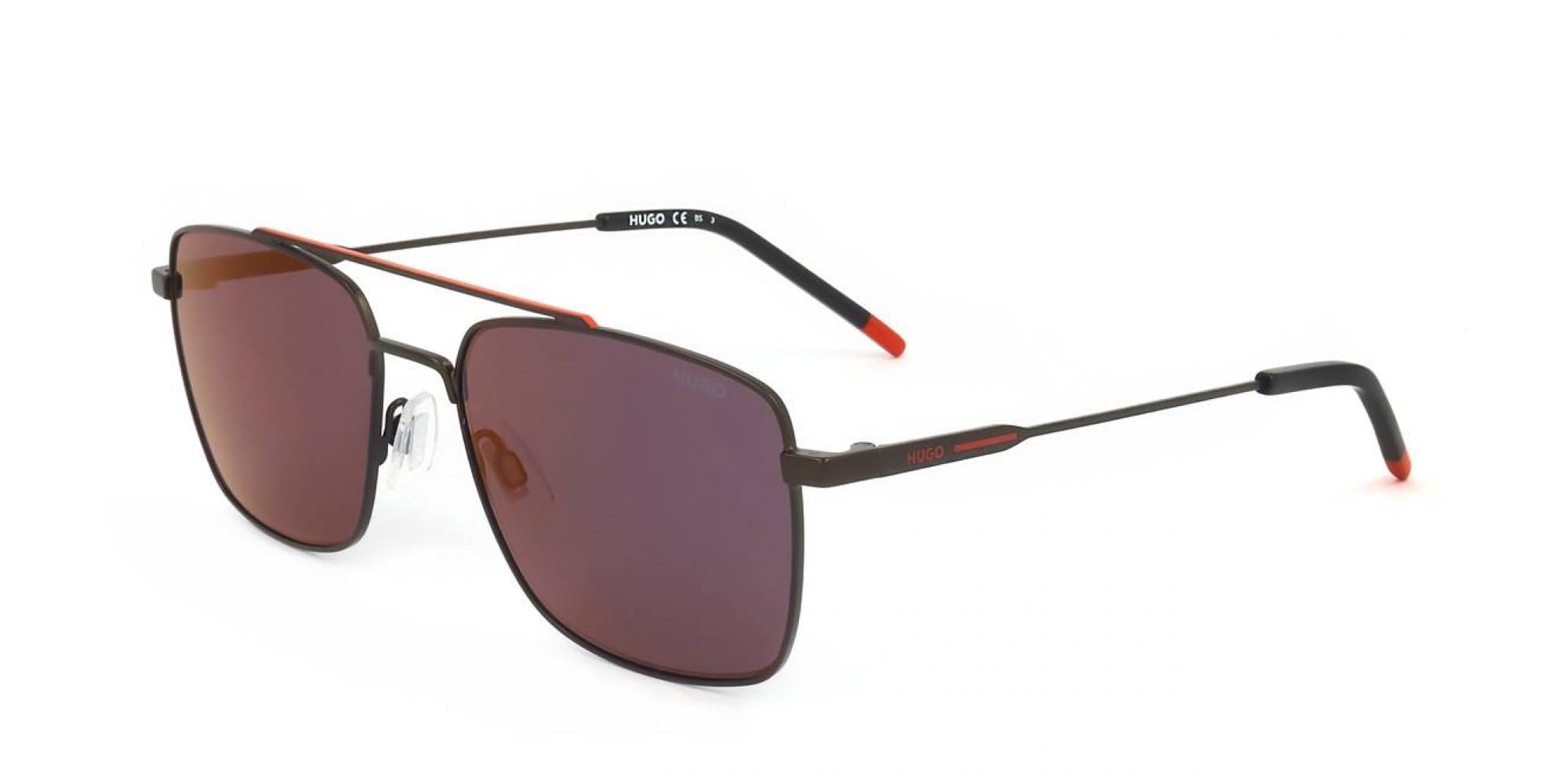 Hugo Unisex Blx/Ao Mt Blk Red Boss Hg 1177/S Sunglasses Men's Metal, Standard, 57