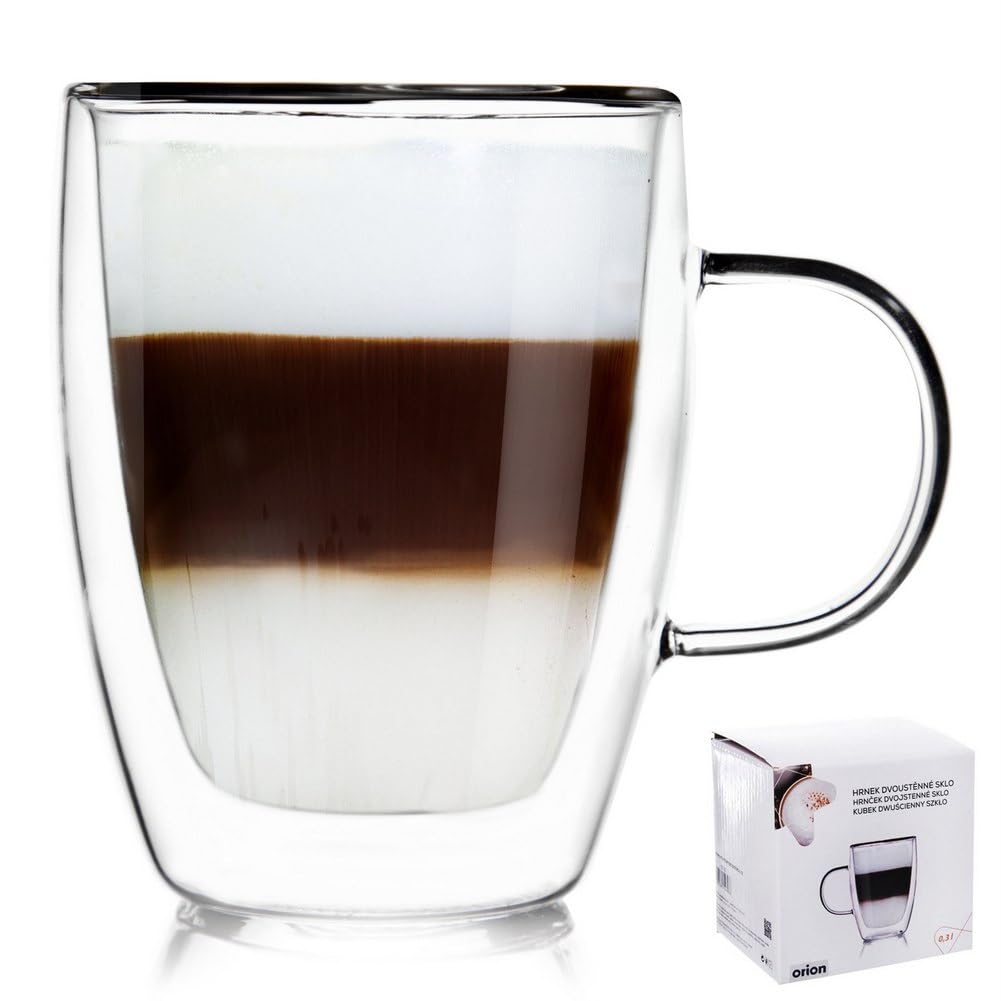 ORION Szklanka do herbaty szklanka do kawy dwuścienne szklanki termiczne do kawy latte cappuccino herbata 300 ml