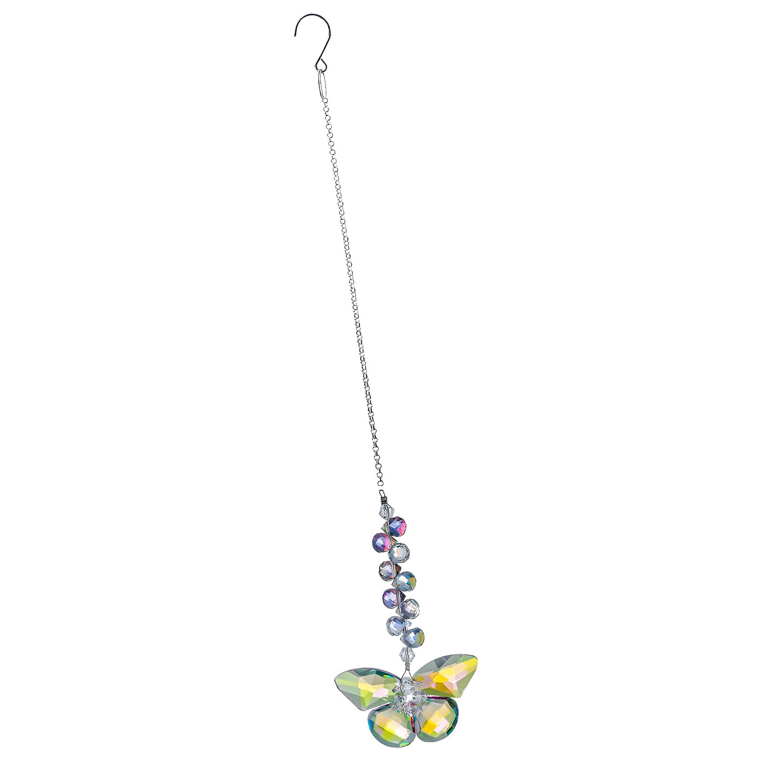 Shimmering Crystal Butterfly Windchime Nature Charm Sun Catcher Garden Decors Sunlight Refractive Pendant Sunlight Receiver for Yard