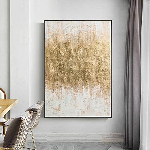 Impression sur toile fine art abstraite dorée grand format vintage 70x100