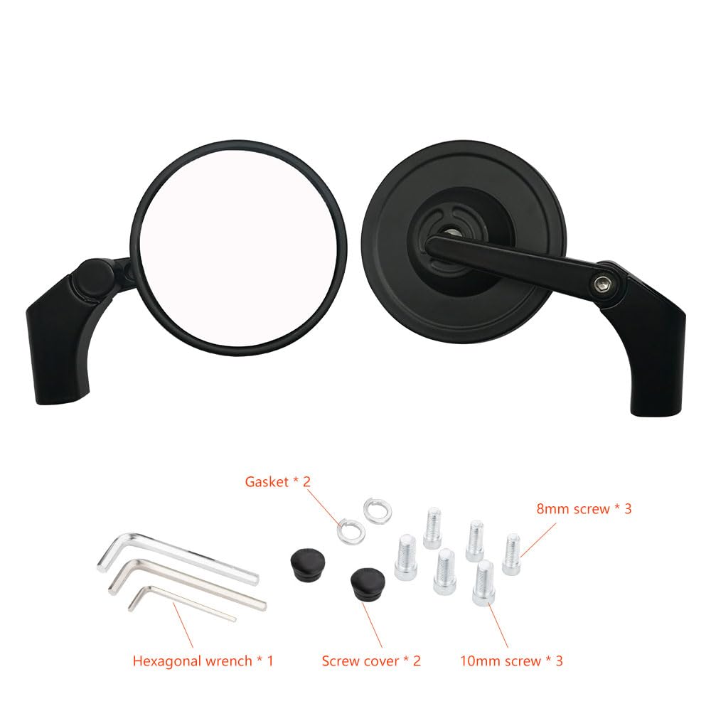Specchietto Retrovisore per Bicicletta Specchietto retrovisore for moto, 8 mm, 10, rotondo, laterale pieghevole