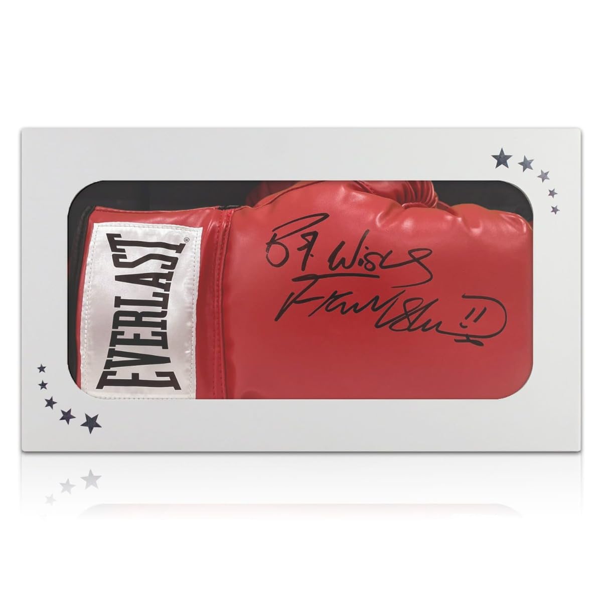 Frank Bruno Signed Red Boxing Glove. Gift Box