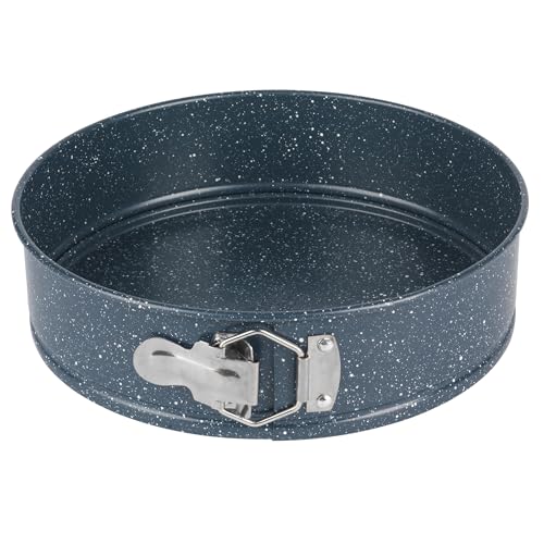 Russell Hobbs RH02176EU7 Springform Cake Pan, Non-Stick, for Sponge Cakes, Cheesecakes, Pies, Easy Clean, Oven Safe, Strong & Durable Carbon Steel, Nightfall Stone Collection, Blue Marble, 24 cm