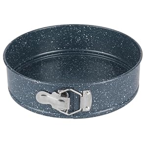 Russell Hobbs RH02176EU7 Springform Cake Pan, Non-Stick, for Sponge Cakes, Cheesecakes, Pies, Easy Clean, Oven Safe, Strong & Durable Carbon Steel, Nightfall Stone Collection, Blue Marble, 24 cm