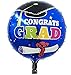 3 Graduation Balloons for Graduation Party - 1 Black X-Large Jumping Grad 40 Inches Balloons | 2 Large L18 Inches Royal Blue Congrats Graduation Balloon | Mylar Graduation Balloons 2020 for Grad Party