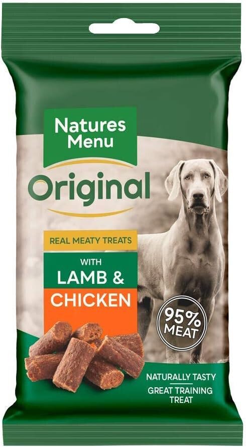 NATURES MENU ORIGINAL MIXED VARIETY REAL MEATY TREATS DOG PUPPY TREATS 50G - CASE OF 12 (3 FLAVOURS), 600 g (Pack of 1) - Image 3