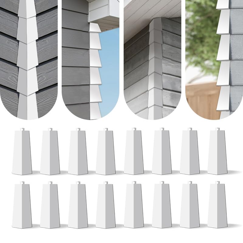 Image of 16- New Aluminum Outside Siding Corner 8 Inches 16 Nails Included, White