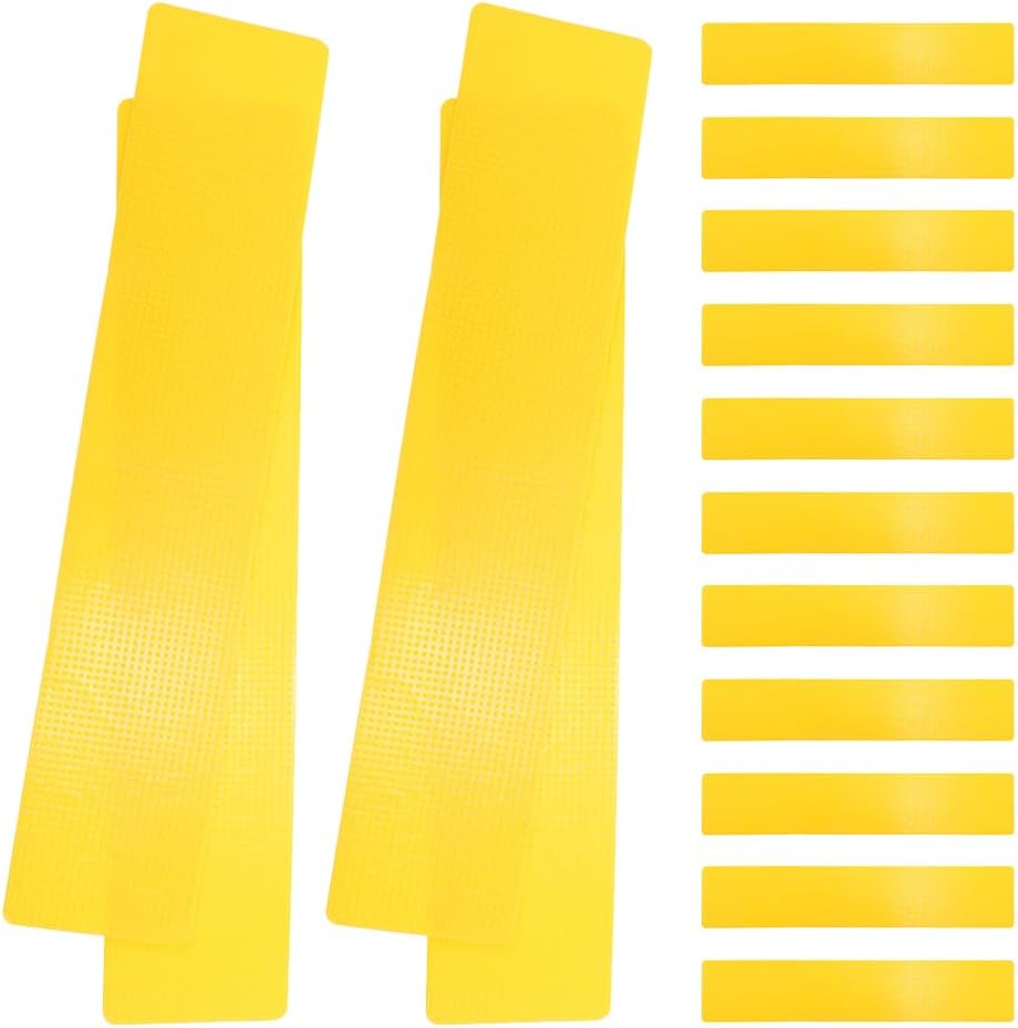 Lurrose 15pcs Court Line Marker Kit Yellow Boundary Markers Lines for Tennis Basketball Volleyball Badminton Pickleball Net Court Outdoor Or Indoor Training