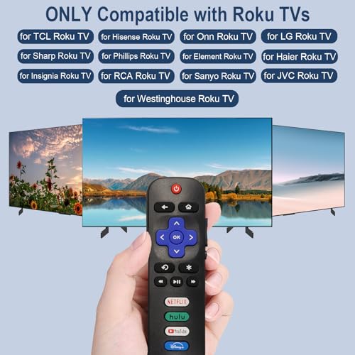 Tesdluy 2 Pack Replacement Remote Control Only for All Roku TV, Infrared Remote Compatible for TCL Roku/Hisense Roku/Onn Roku/Sharp Roku Series Smart TVs, (Not for Roku Stick and Box)