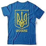 dongcy ucraina t-shirt bandiera ucraina stampe maglietta con girocollo unisex pace nel mondo e amore elasticizzata confortevole short sleeve leggero gli sport all'aperto,blue b,m(65kg/175cm)