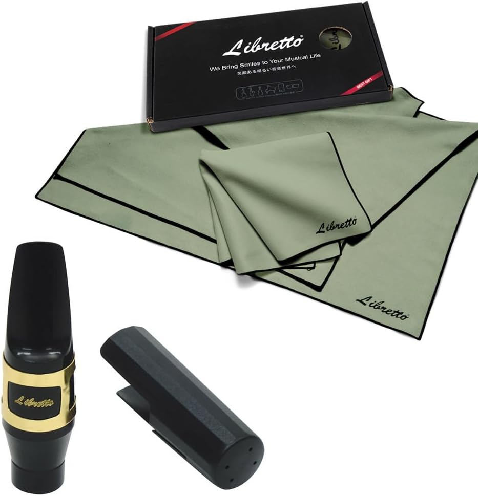 Libretto Tenor Saxophone Mouthpiece Kit + Libretto Microfiber Polish Cloth for Musical Instruments