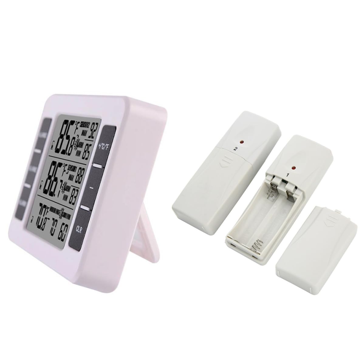 Termómetro Digital Inalámbrico para Refrigerador con 2 Sensores, Pantalla Lcd, Medición de Temperatura de 40°c a 60°c, Material Plástico y Función de Alarma para Interior