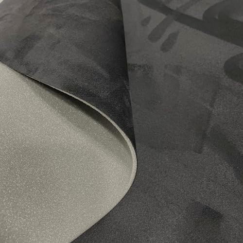 Tela de Terciopelo negra foamizada tipo Alcántara/Ante con gran e...