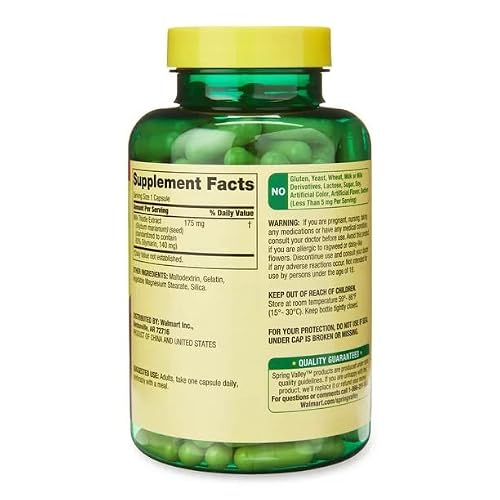 Convergence Spring Valley Standardized Extract Milk Thistle Supplement, 175 mg, 180 Count Value SizeNo Gluten, Yeast, Wheat, Milk or Milk derivatives, Lactose, Sugar, or Soy - Thumbnail 3