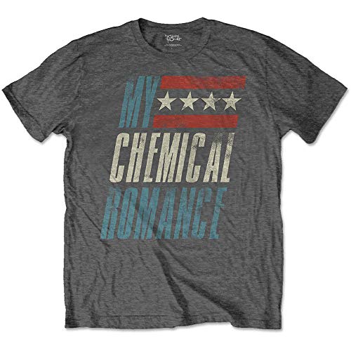 Image of My Chemical Romance Official T Shirt MCR Vintage Logo 'Raceway' Grey M