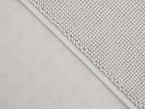 Image of Cotton Paradise 100% Cotton Turkish Bathmat Rug, Soft Absorbent Quick Dry Non Slip, 20x34 Bathmat Rug, Silver Grey