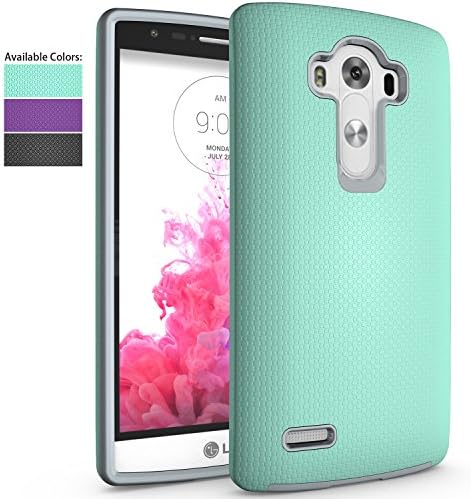 LG G4 Case,NiuBox Slim Fit Armor Dual Layer [PC + TPU Hybrid] Gear Textured Anti-Slip Shock Absorption Protective Phone Case Cover for LG G4 Turquoise