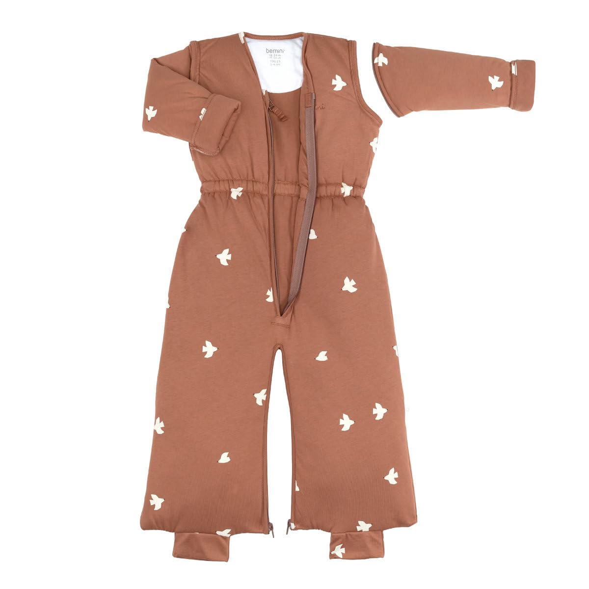 BEMINI Sacco nanna con gambe separabili invernali – TOG 2.5 Pady jersey + jersey – Piuma moka