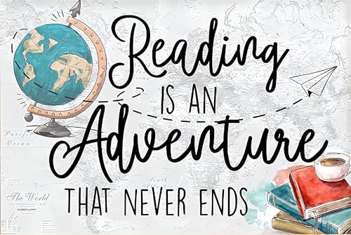 Classroom Rules Library Reading Posters,Reading Nook Decor English Classroom Decor Adventure Decor,The World Is Yours Wall Art Metal Tin Sign 15,2 x 20,3 cm