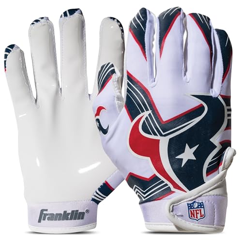 Image of Franklin Sports Youth NFL Football Receiver Gloves - Kids Football Gloves Pair - NFL Team Logos and Silicone Palm