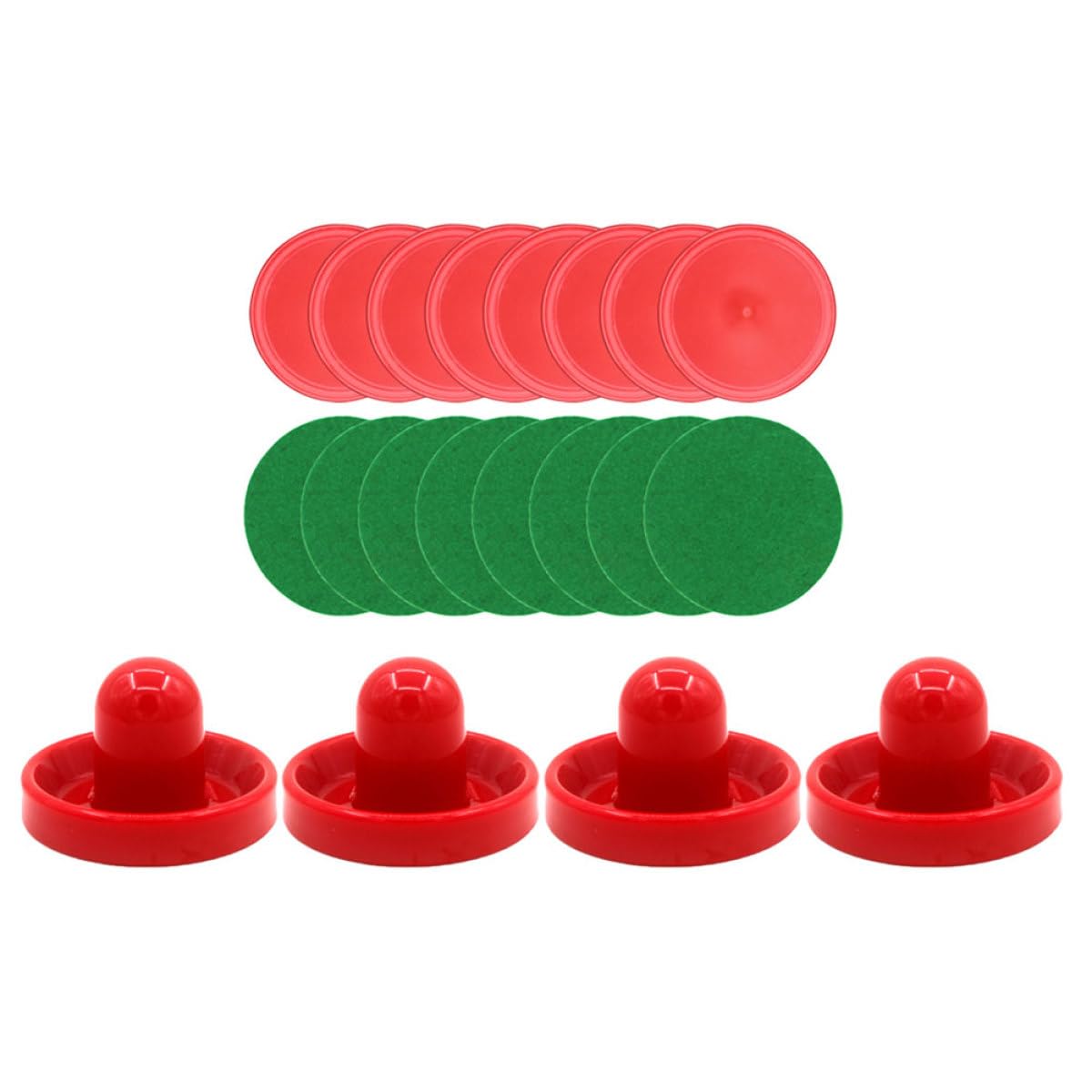 Toyvian Set 20 Racchette e Dischi da Air Hockey in Plastica Rossi Accessori Ricambio per Tavoli da Air Hockey da 96Mm e 64Mm di Ricambio per Familiare