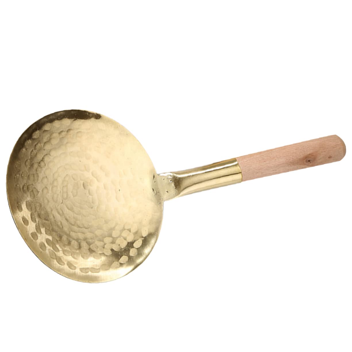 MOLUCKFU Convenient Kitchen Ladle Copper Spoon for Tofu and Food Serving Ergonomic Handle Soup Spoon Multi-functional Household Kitchen Utensil