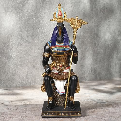 Estatua de Resina de Thoth de 9 1/4 Pulgadas Negro y Oro miniatura 4