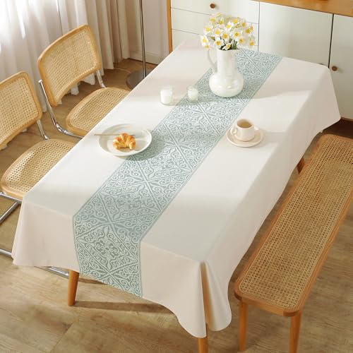 Linen Tablecloths for Rectangle Tables,Fabric Tablecloth Advanced Waterproofing Technology for Dinningroom,Farmhouse