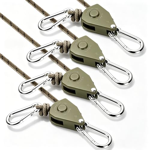 CREECHWA 4M Reflektierend Abspannseile Seil mit Seilspanner 4 Stück Abspannseile Camping Spannseile für Sonnensegel Zeltschnur mit Spanner Zelt Zubehör Leicht anzubringen und Zu Spannen Olivgrün