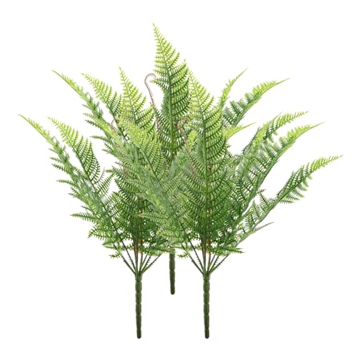 BESPORTBLE Lot de 2 Fougères Artificielles 9 Têtes 50 CM en Plastique Réaliste Vert Naturel Plantes Décoratives sans Entretien pour Maison Bureau et...