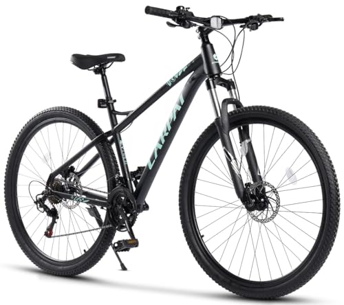 kozamas Bicicleta de montaña de 29 pulgadas para adultos, 175 – 190 cm, cambio de 21 marchas y frenos de disco hidráulicos, bicicleta de montaña con marco de aluminio y horquilla de suspensión de 80