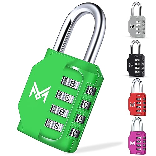 MERCURYAL Candado Combinacion - Candado Taquilla - Candados Seguridad 4 Dígitos - 1/2 UDS en Color Negro - Candado Maleta, Gimnasio, Cajones, Gym (1 Unidad, Verde)