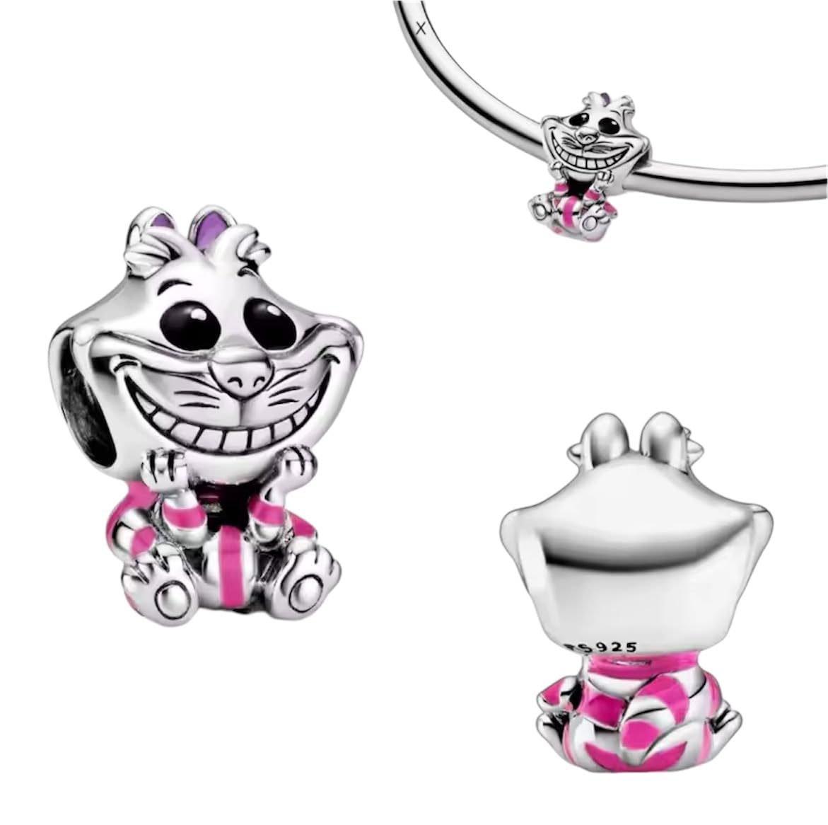 Abalorios Pandora compatibles de gato Cheshire Alicia plata ley 925 8
