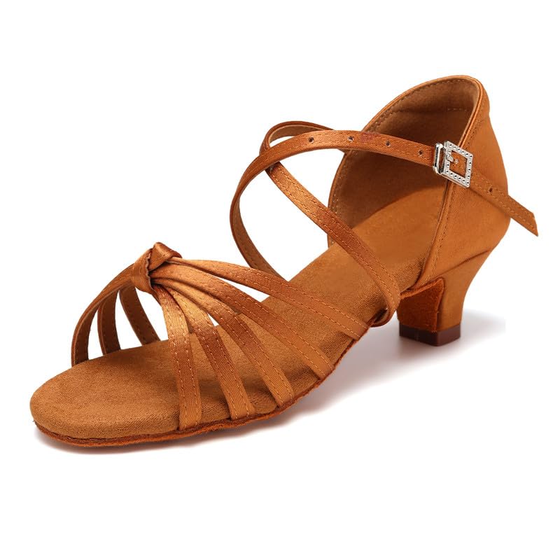 AOQUNFS Girls Latin Dance Shoes Low Heels Tango Salsa Ballroom Practice Performance Dancing Shoes,217XGG2