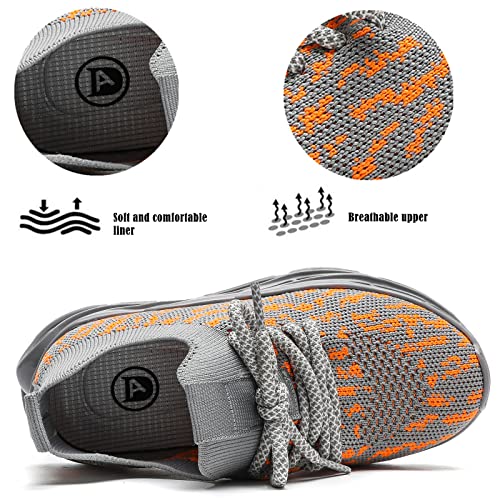 DADAWEN Boys Girls Sneakers Kids Lightweight Breathable Tennis Athletic Running Shoes for Toddler/Little Kid/Big Kid Grey US Size 11.5 M Little Kid3