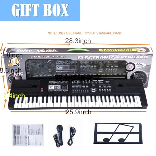 Image of SEMART keyboard Piano Digital electric piano portable electronic music keyboard 61 key toy for kids beginner children toddler musical instruments w /microphone stand USB christmas Birthday gift