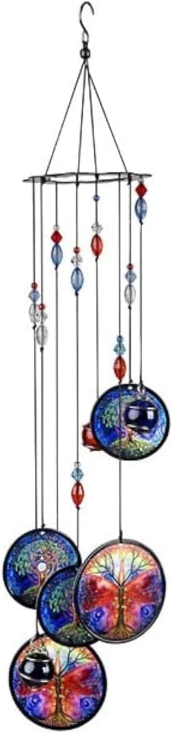 GrabMantra Evil Eye Sympathy Wind Chimes Indoor Outdoor Décor Gifts for Garden Home Wall Hanging Decor Tree Of Life(EvilEye Colourful)