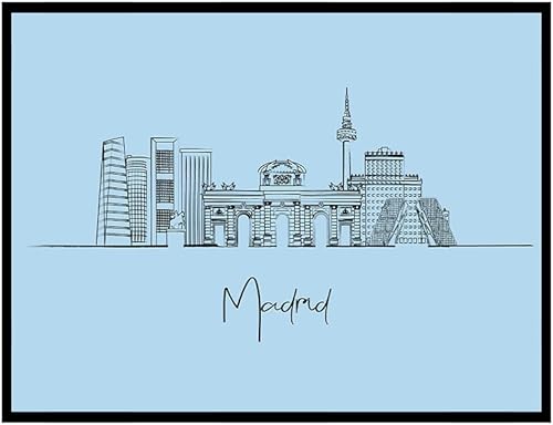 Vista 162 de TJ Originals - Barcelona, Madrid y España vistas de la ciudad, arte de pared ilustrado a mano, decoración de pared de sala de estar - Pósteres