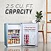 ICEBOX 2.5 Cu. Ft. Compact Refrigerator, ENERGY STAR Certified Small Refrigerator, Single Door Mini Fridge with Chiller Compartment, R600a Refrigerant, IBCR25SLT, Slate Blue